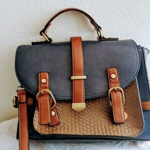 Dark Academia Modcloth Blue "Authentically Academic" Crossbody Faux Leather Bag